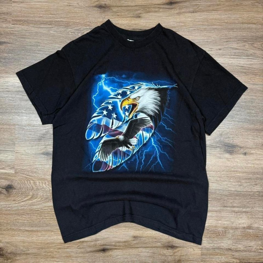 Vintage 90s 4th of july freedom eagle usa graphic tee‎
